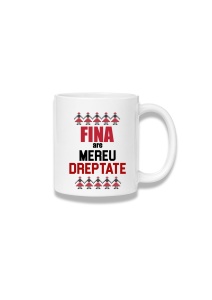 Cană ceramică 380 ml – Fina are mereu dreptate – roșu