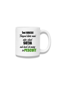 Cană ceramică 380 ml – Îmi iubesc timpul liber – pescuit și soție