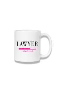 Cană ceramică 380 ml – Lawyer Loading – roz
