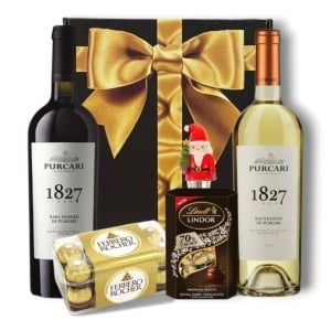 Cutie Cadou Premium Crăciun cu Jim Beam Honey, Angelli Ciocolată, Ferrero Collection și Lindt (Copy 1)