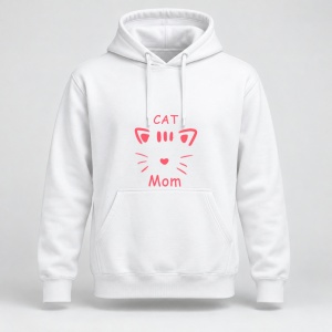 Hanorac personalizat Cat mom, model roz