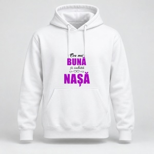 Hanorac personalizat Cea mai buna si iubita nasa, model mov