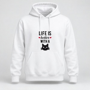 Hanorac personalizat Life is better with a cat