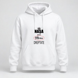Hanorac personalizat Nasa are mereu dreptate, model negru