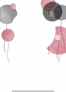 Invitație Botez B205 - Baloane Textura Roz-Gri pe Colțuri