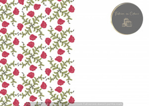 Invitație Botez B315 - Bandă Florală Roșu-Fucsia