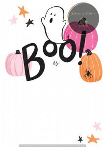 Invitație Botez B365 - Boo! Fantomă cu Dovlecei
