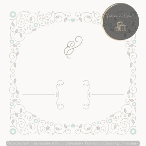 Invitație nuntă albă cu model floral verde pastel