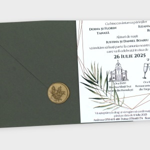 invitatie-nunta-verde-inchis-bronz-modern-personalizata