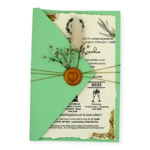 invitatie-nunta-cu-sigiliu-inima-si-plic-verde