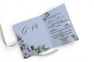 Invitație nuntă elegantă cu fontiță crem