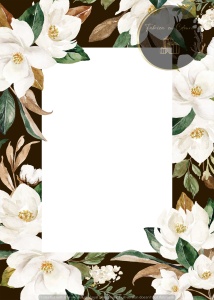 Invitație nuntă florală elegantă cu magnolii albe