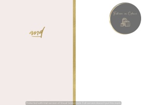 Invitație nuntă minimalistă roz pudrat cu dungă aurie