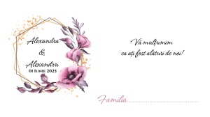 Model cu inițiale și coroniță florală verde-aurie - Img 2