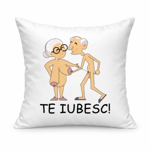Pernă personalizată Amuzanta pentru pensionari, te iubesc