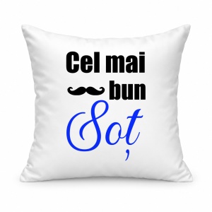 Pernă personalizată Cel mai bun sot, albastru