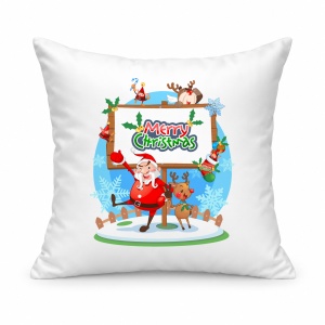Pernă personalizată Merry christmas Mos Craciun