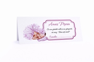 Plic pentru bani botez fetiță bebeluș elegant personalizat | Plic pentru dar roz cu flori delicate