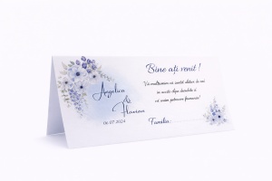 Plic pentru bani nuntă albastru floral elegant | Plic de bani personalizat