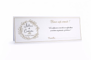 Plic pentru bani nuntă elegant auriu cu ramă florală – plic de bani/dar premium personalizat
