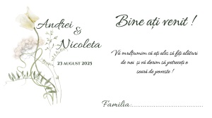Plic pentru bani nuntă elegant minimalist crem cu elemente botanice aurii - Img 2