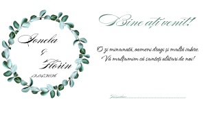 plic pentru bani nunta eucalipt verde elegant cu font caligrafic plic de bani dar