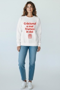 Pulover Crăciun pentru cupluri – „Crăciunul e mai frumos în doi”