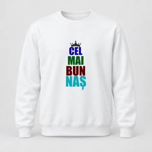 Pulover personalizat Cel mai bun nas, coroana multicolor