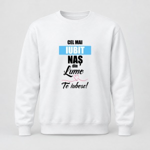 Pulover personalizat Cel mai iubit nas din lume, te iubesc