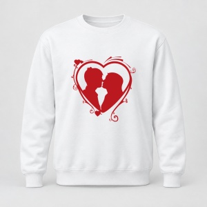 Pulover personalizat Couple red heart