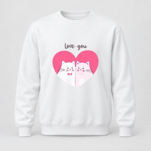 Pulover personalizat Perna love you model kitty