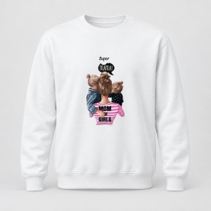 Pulover personalizat Super mama, mom of girls