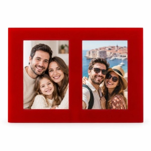 Ramă foto colaj cu rame pereche, roșu – 2 fotografii incluse