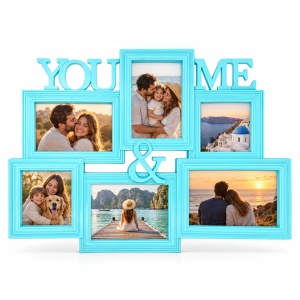 Ramă foto colaj You Me &, albastru – 6 fotografii incluse