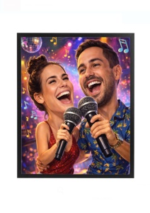 Rama foto personalizata cu poza – cadou cuplu distractie muzica karaoke 2026