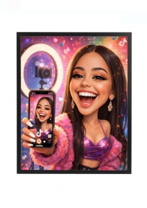 Ramă foto personalizată influencer – cadou TikTok pentru femeie, cu poză și mesaj