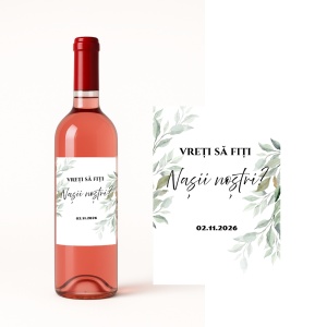 Transformă întrebarea pentru nași într-un moment unic – vin personalizat cu mesaj special