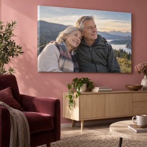 Tablou canvas personalizat cu fotografie de cuplu – exemplu de decor 4