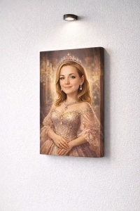 Tablou Canvas Portret Regal Feminin Personalizat – Stil Pictură Clasică Elegantă