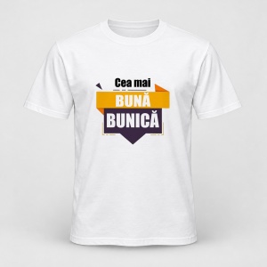 Tricou personalizat Cea mai buna bunica, model portocaliu