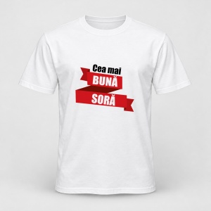 Tricou personalizat Cea mai buna soră, model rosu