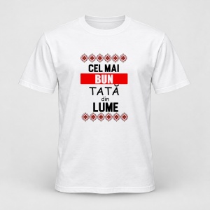 Tricou personalizat Cel mai bun tata din lume, motive traditionale