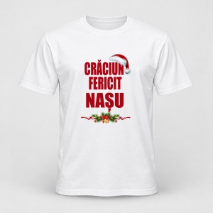 Tricou personalizat Craciun fericit nasu, model 4
