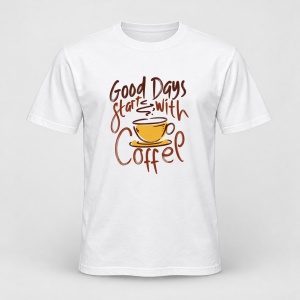 Tricou personalizat Set 2 tablouri cu mesaj, good days start with coffee, negru model 4 2