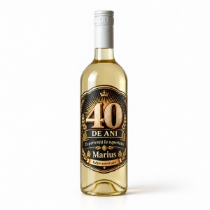 Vin alb personalizat – 40 ani – Experiență la superlativ