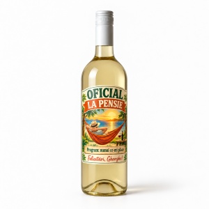 Vin alb personalizat – Oficial la pensie