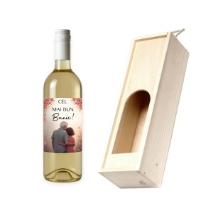 Un cadou elegant pentru cel mai bun bunic ❤️✨ Vin personalizat + cutie premium din lemn.