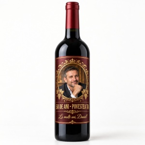 Vin personalizat aniversar – 50 de ani – Povestea ta | Cu poză