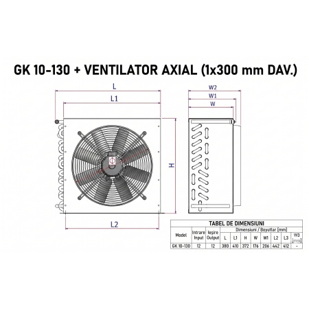 Condensator Frigorific GK 10-130 Ventilator Axial 300 mm - Img 2