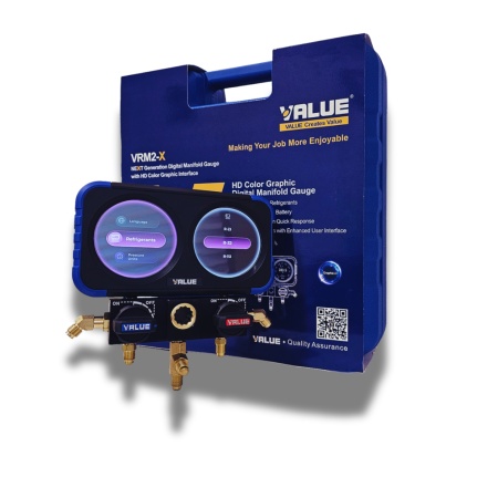 Manometru Digital VALUE VRM2-X cu Ecran HD Color, Compatibil A2L, pentru 72 Agenti Frigorifici - Img 2